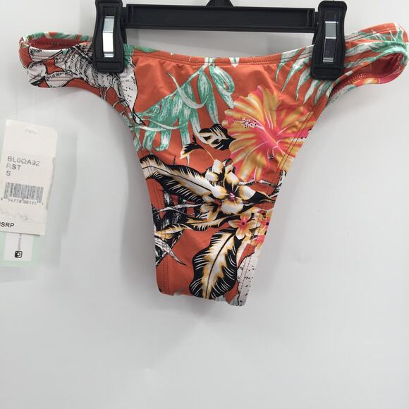 The Bikini Lab Orange Tropical Bikini Bottom S NWT - Picture 4 of 9